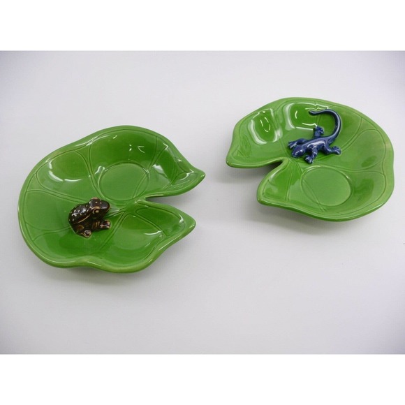 Partylite Set of 2 Floating Tea Light Holders Frog & Gecko on Lily Pads P90260 - Picture 6 of 6